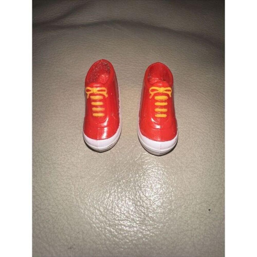 Barbie McDonalds Uniform Restaurant Red‎ tennis shoes yellow laces Sneakers Doll